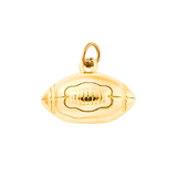 Front view of the Gold Engraved Football Charm