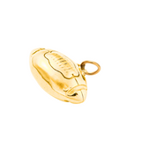 Side of the Gold Engraved Football Charm