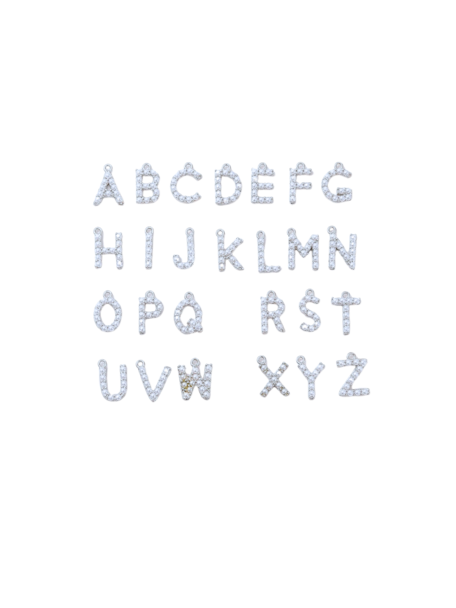 Font of Silver Pearl Embellished Initial Letter | Alphabet Charm Set
