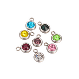 Front of the Silver Rhinestone Charms in Assorted Colors