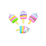 Front view of four Dipped Popsicle Lanyard Charms in assorted colors