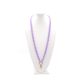 Front of the Pastel Purple Lanyard Charm Necklace