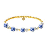 PEONY | GOLD FILLED BEADED BRACELET WITH PORCELAIN