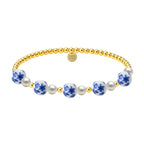 PEONY | GOLD FILLED BEADED BRACELET WITH PORCELAIN