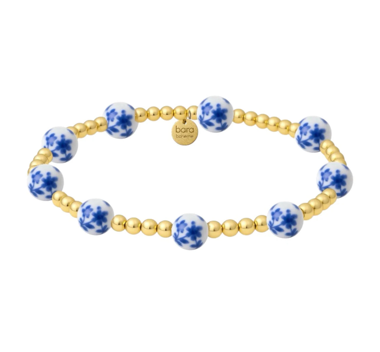 ORCHID | GOLD FILLED BEADED BRACELET WITH PORCELAIN