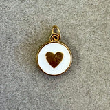 White Round Heart Charm