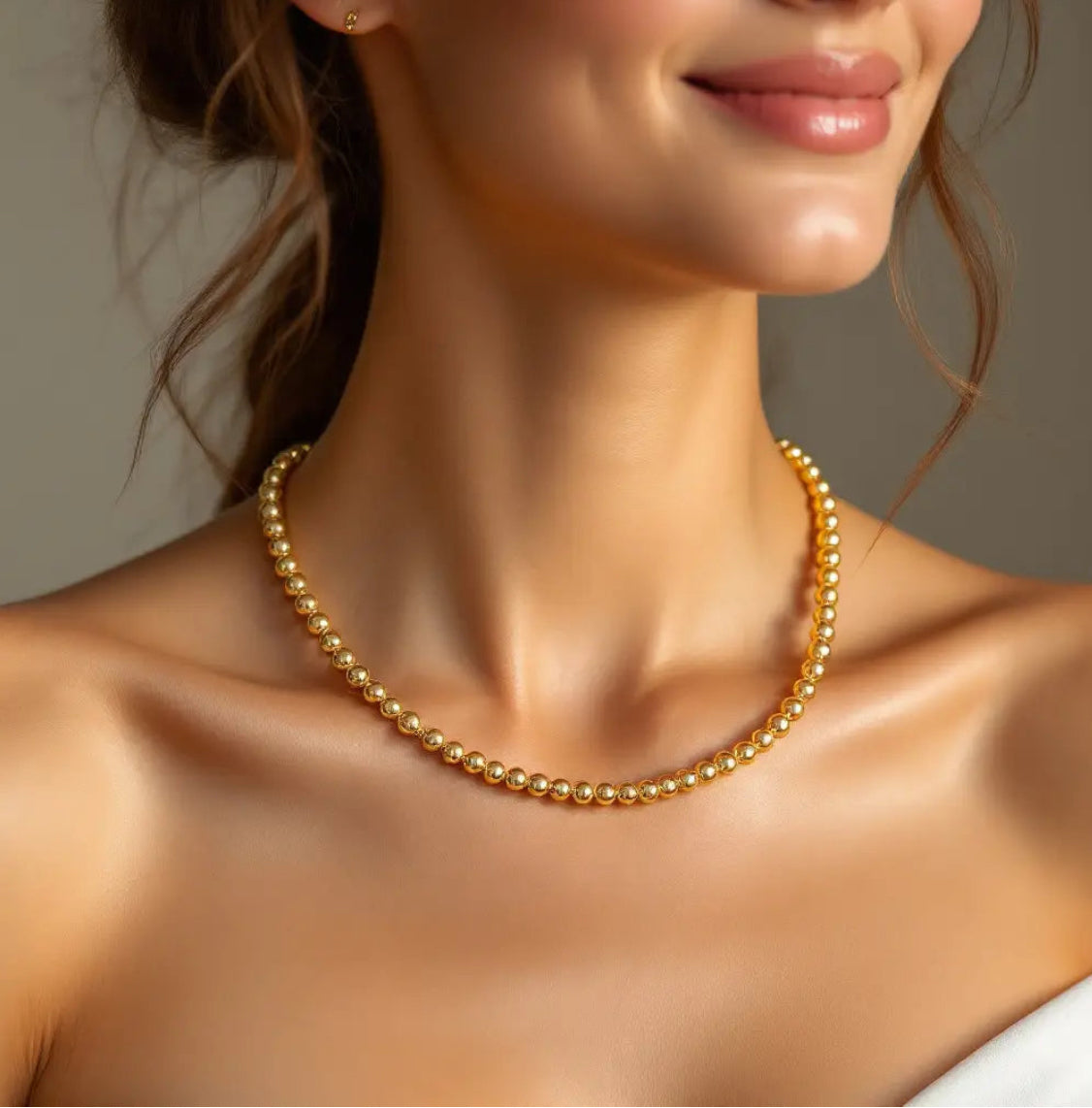 4MM | ANTI-TARNISH GOLD-FILLED CLASSIC BALL BEADED CHOKER/NECKLACE