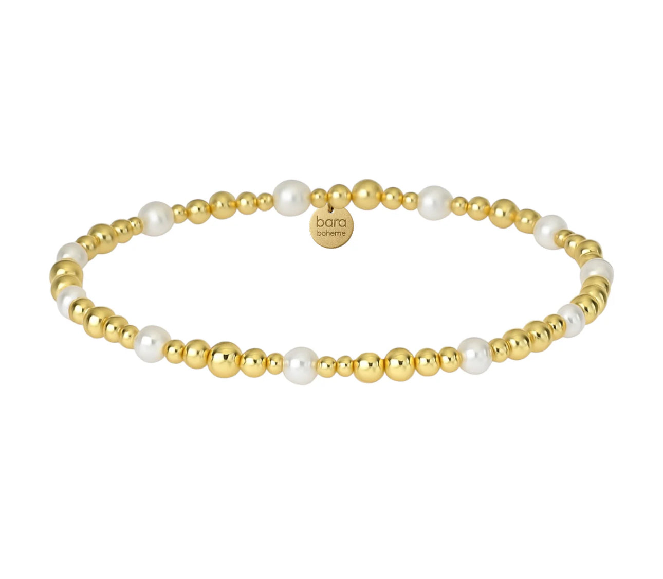 HEATHER | GOLD FILLED BEADED BRACELET WITH PEARLS