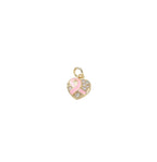 Gold Breast Cancer Ribbon Heart Charm