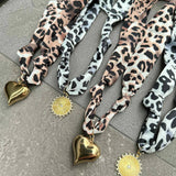 Leopard Scarf Necklace - Brown