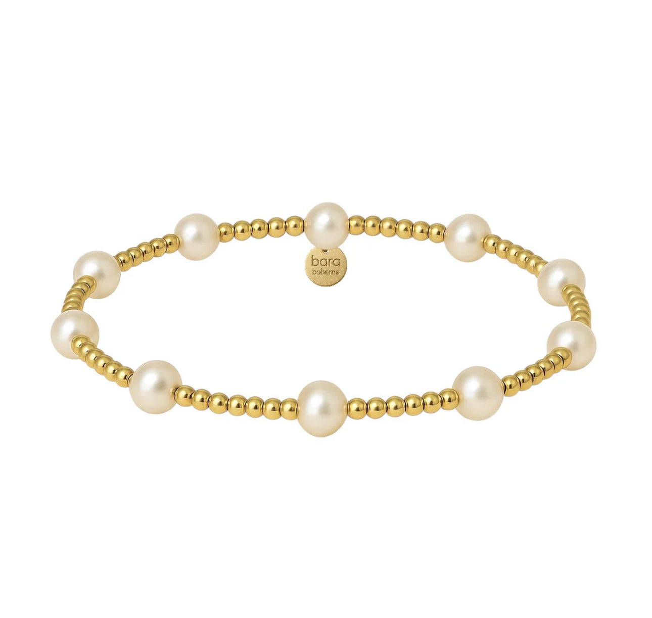 BARA | GOLD FILLED BEADED BRACELET WITH PEARLS