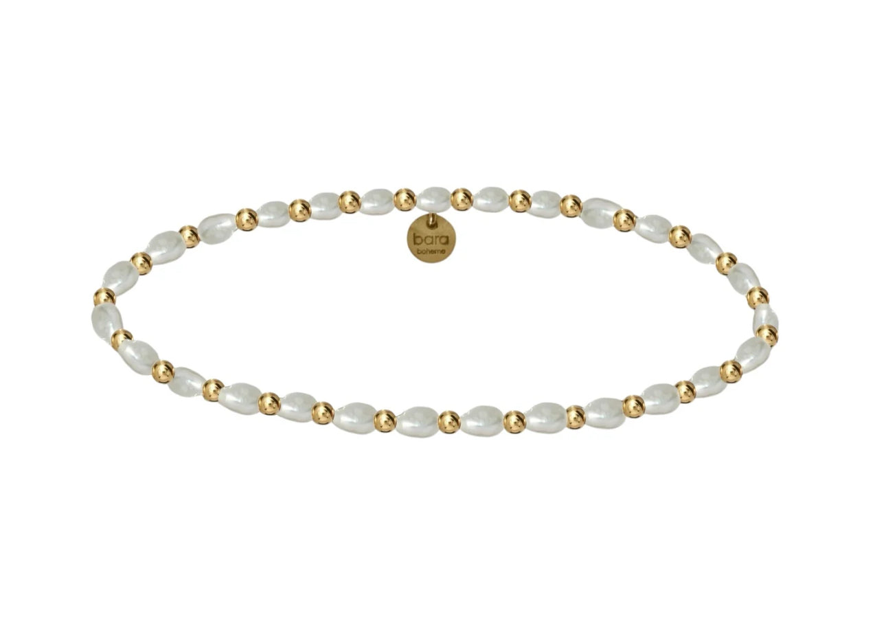 KENNEDY | 14K GOLD-FILLED STRETCH BRACELET WITH PEARLS
