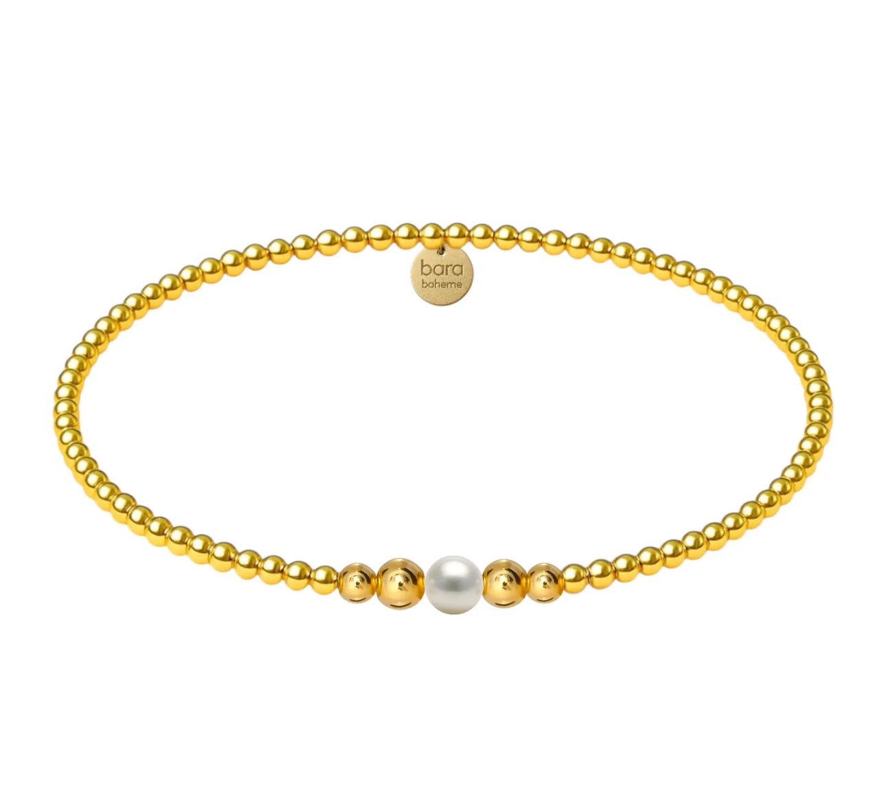 JENNA | GOLD FILLED BEADED BRACELET WITH PEARL