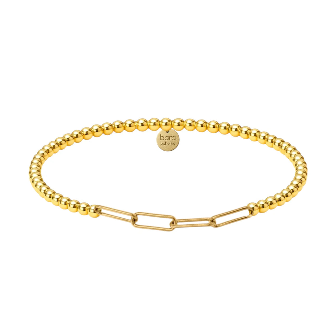 CLASSIC PAPERCLIP | GOLD FILLED BEADED BRACELET