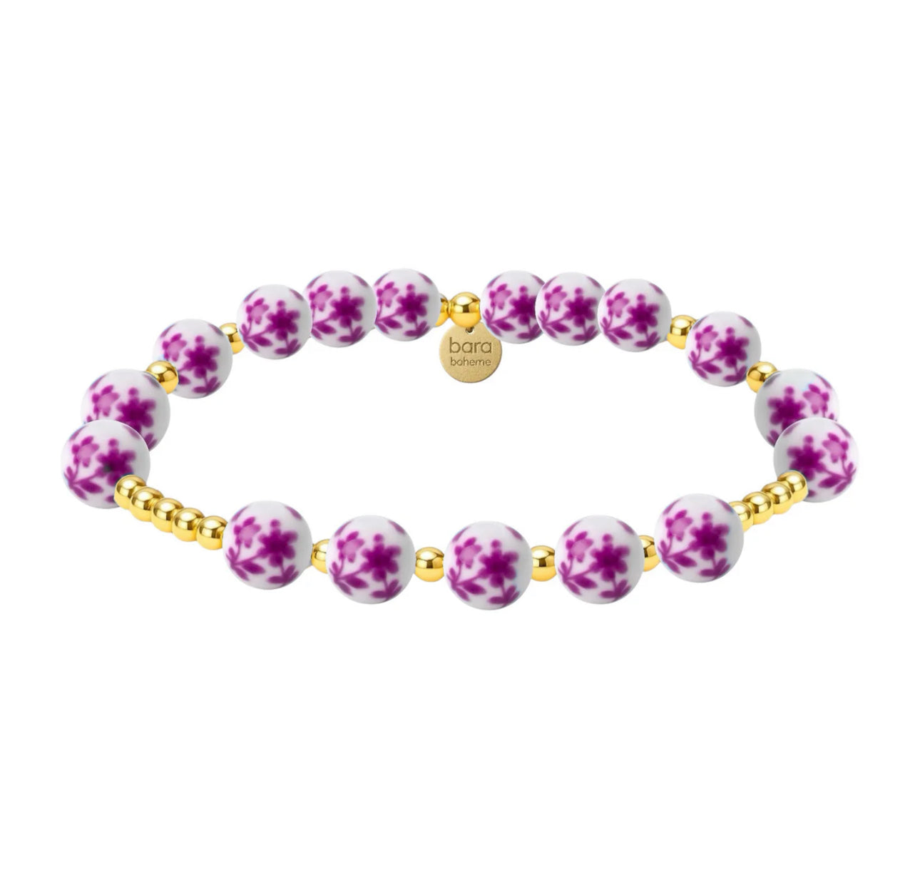 LOTUS | GOLD FILLED BEADED BRACELET WITH PORCELAIN