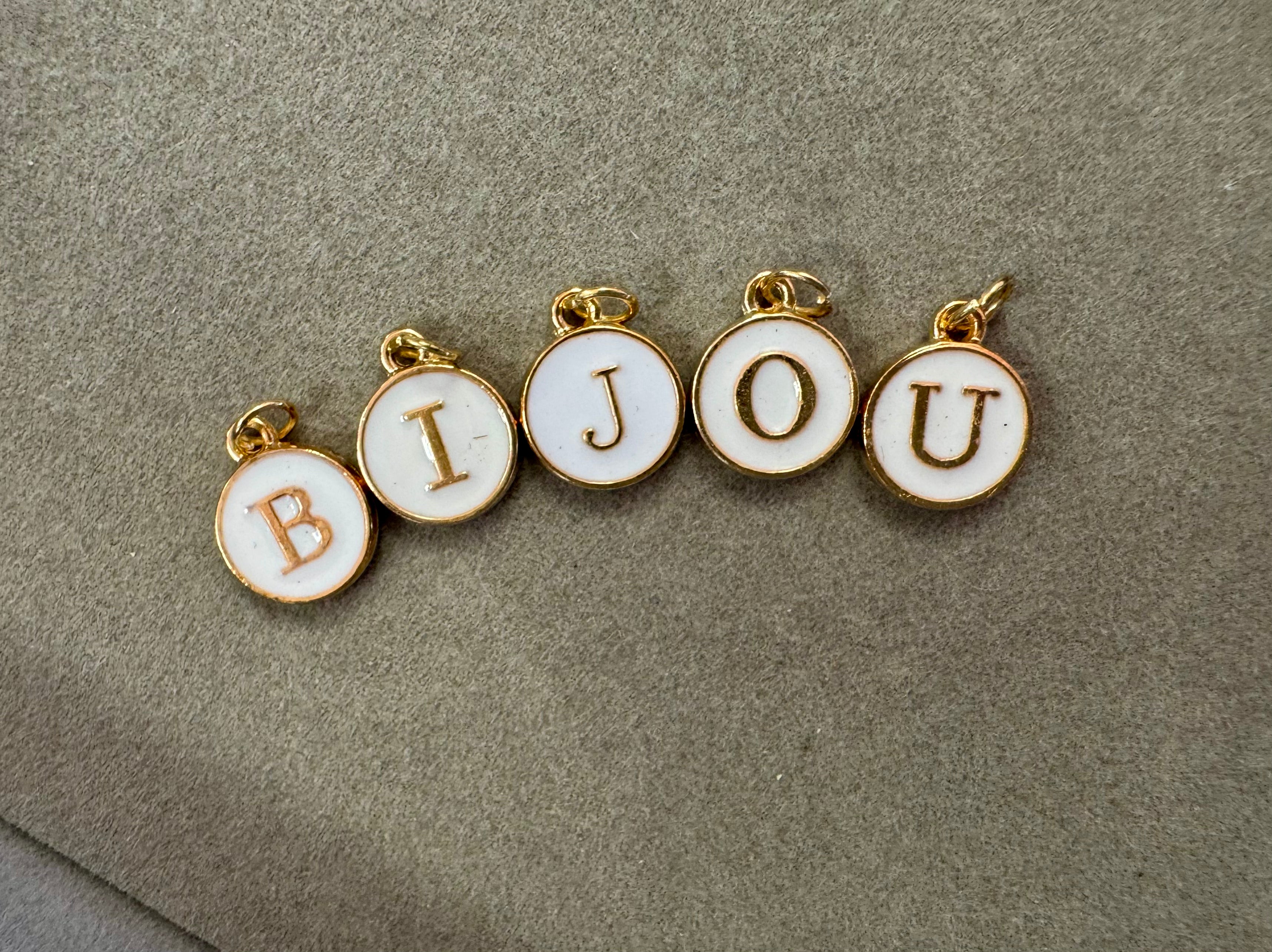 White Alphabet Charm
