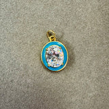 Teal Round Bling Charm