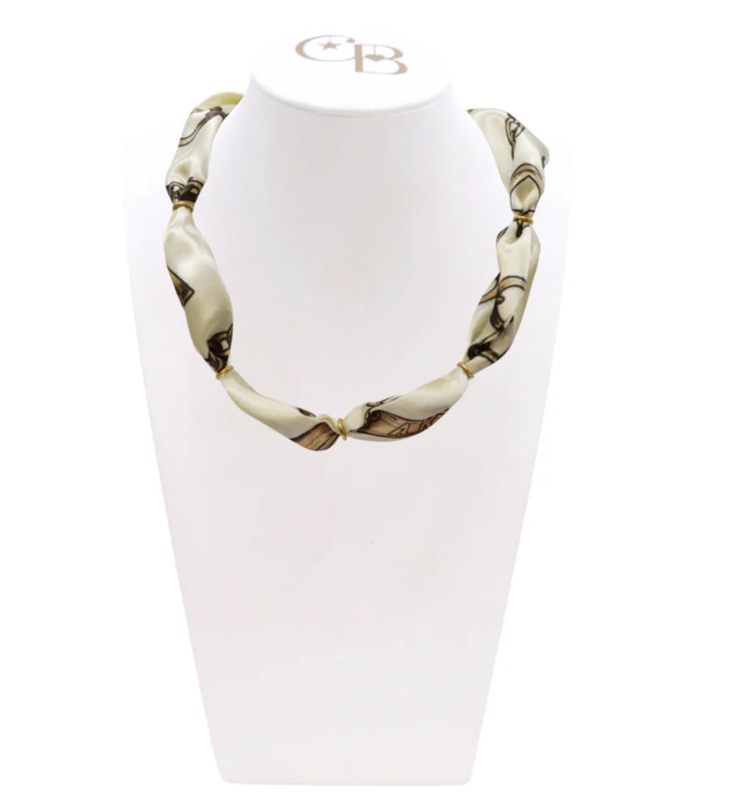 Light Gold Bubble Scarf Necklace