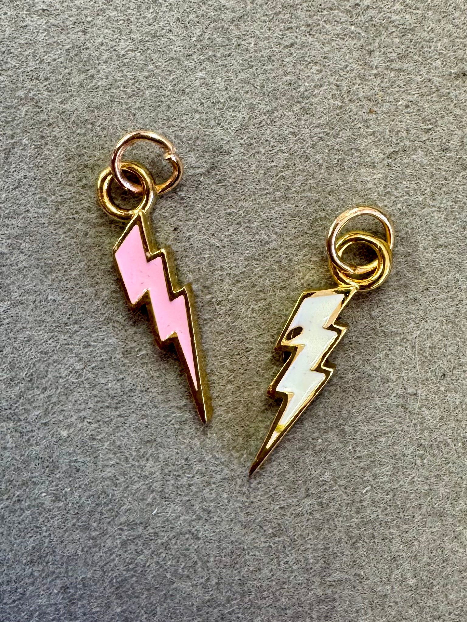 White Lightening Bolt Charm