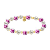 BLUE ROSE | GOLD FILLED BEADED BRACELET WITH PORCELAIN