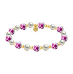BLUE ROSE | GOLD FILLED BEADED BRACELET WITH PORCELAIN
