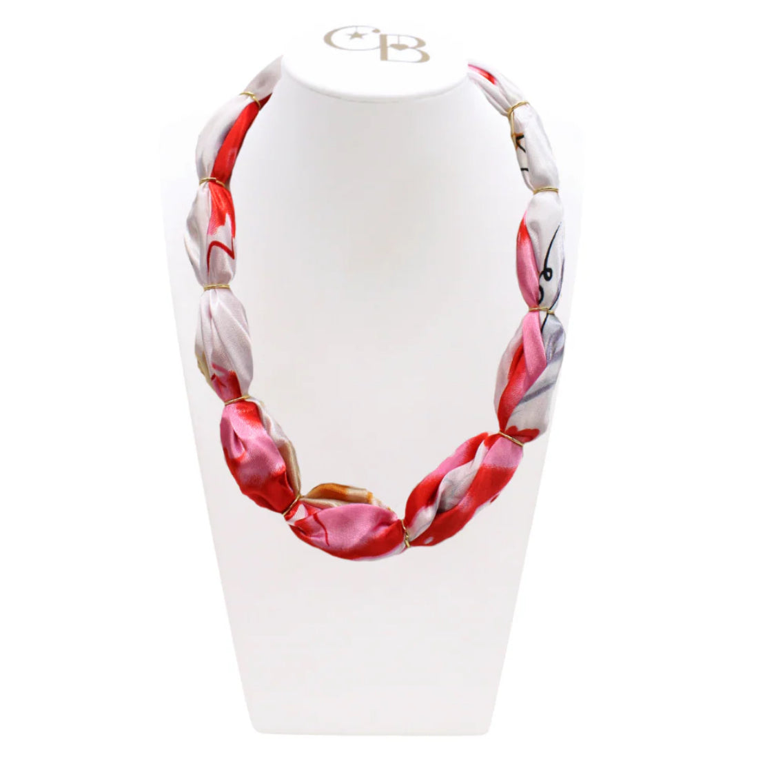 Red & Pink Thick Bubble Scarf Necklace
