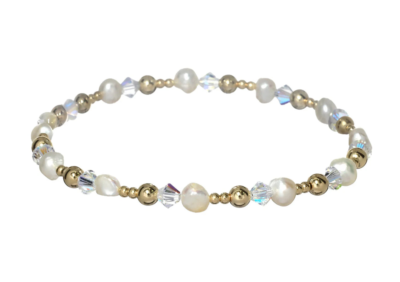 VIVIANA | 14K GOLD-FILLED & PEARL BEADED BRACELET