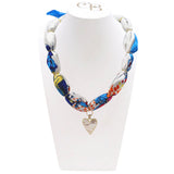 Blue Thick Bubble Scarf Necklace