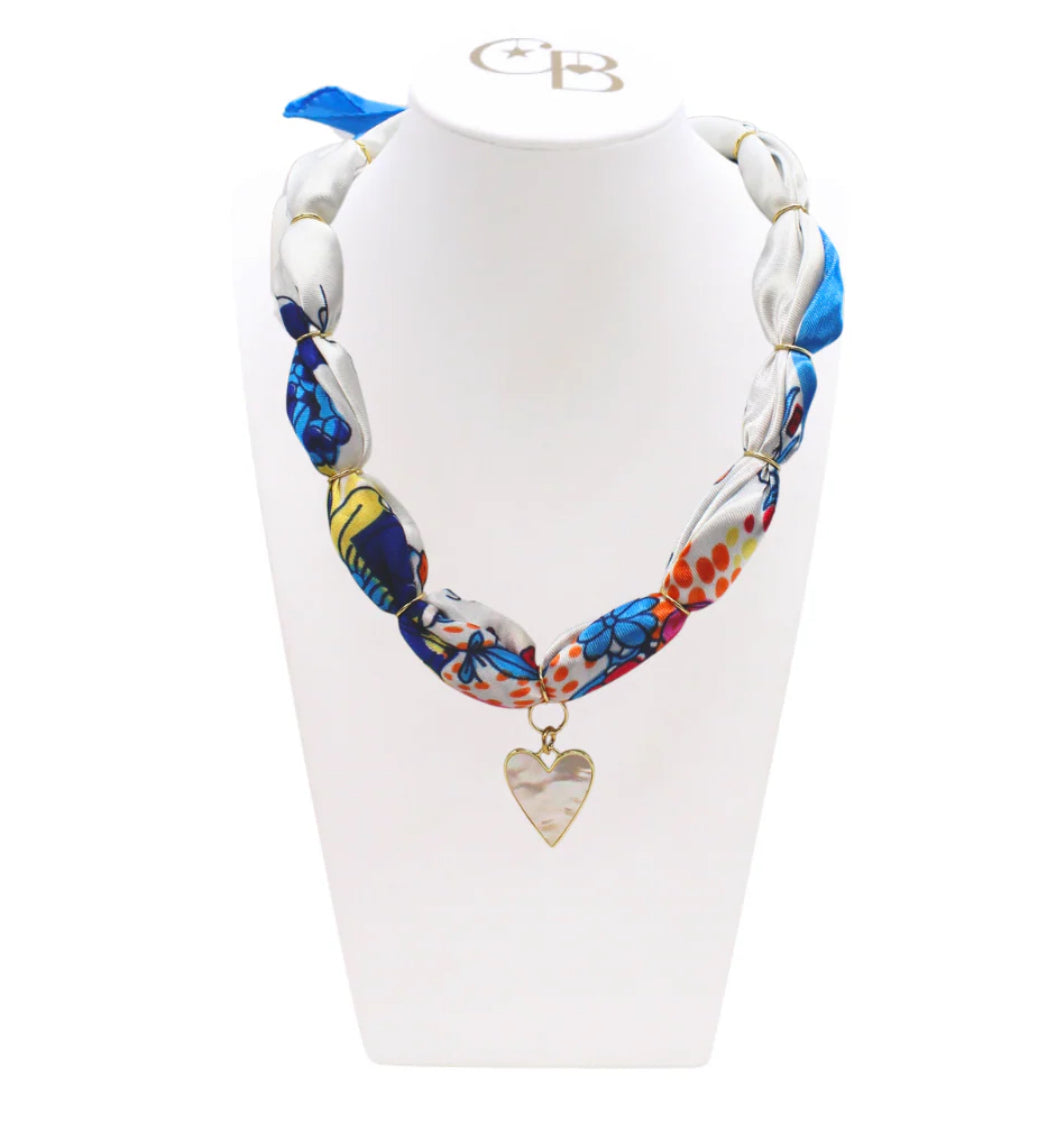 Blue Thick Bubble Scarf Necklace