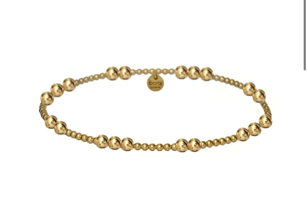 CAROLYN | HANDMADE STRETCH BRACELET WITH 14K GOLD-FILLED BALL BEADS