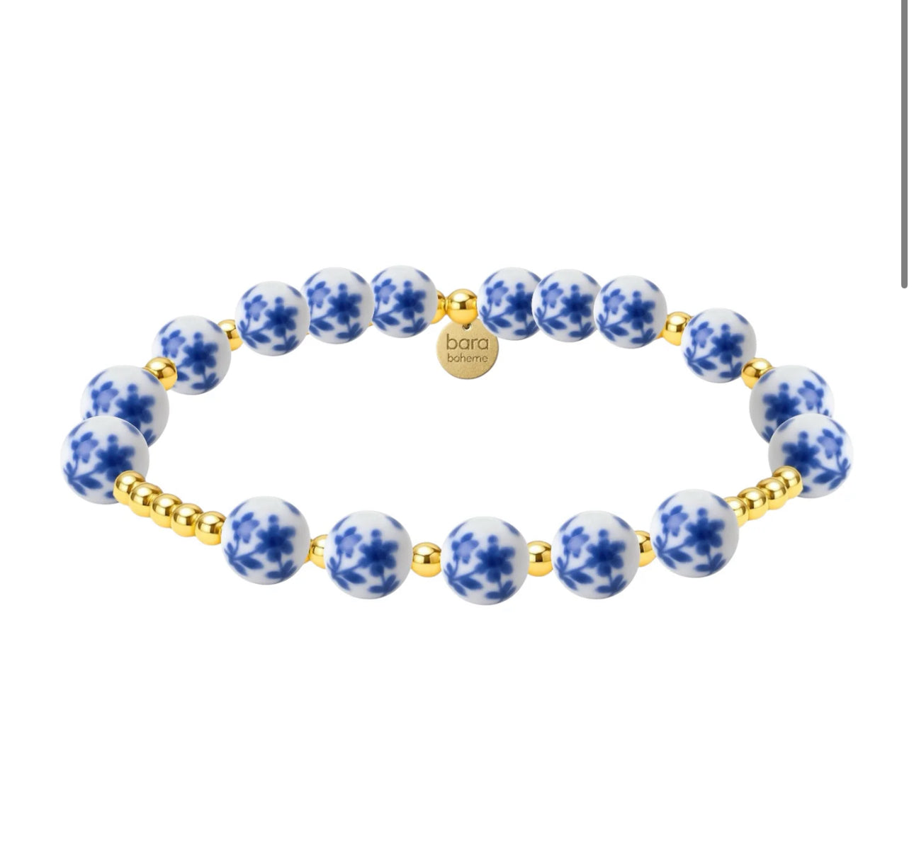 LOTUS | GOLD FILLED BEADED BRACELET WITH PORCELAIN