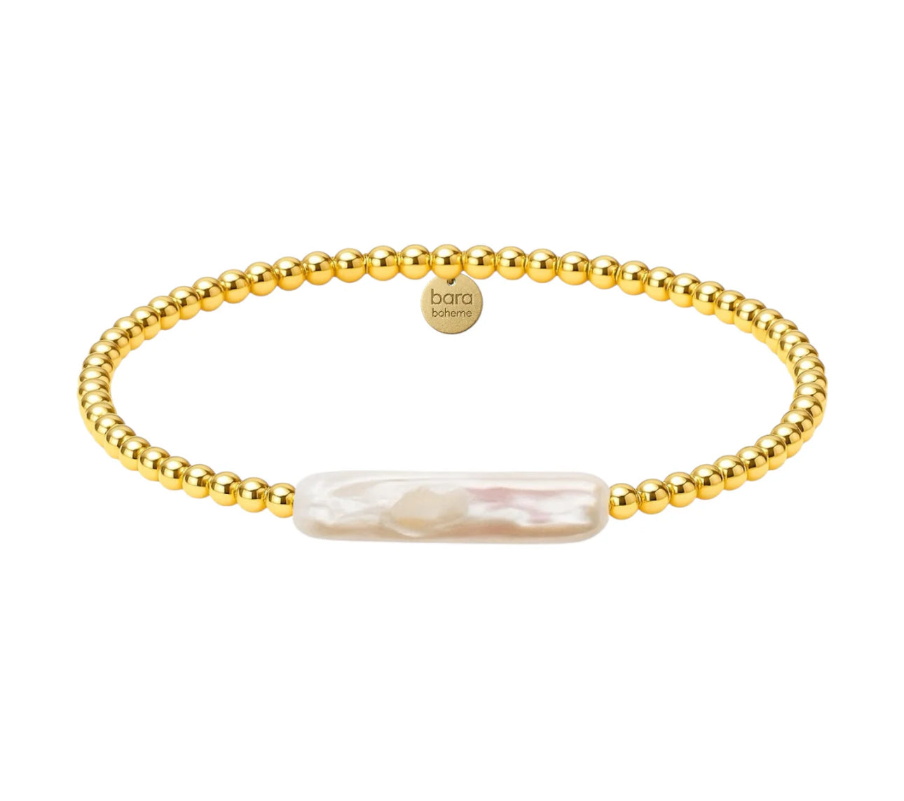 CHRISHELL | GOLD FILLED BEADED BRACELET WITH PEARL