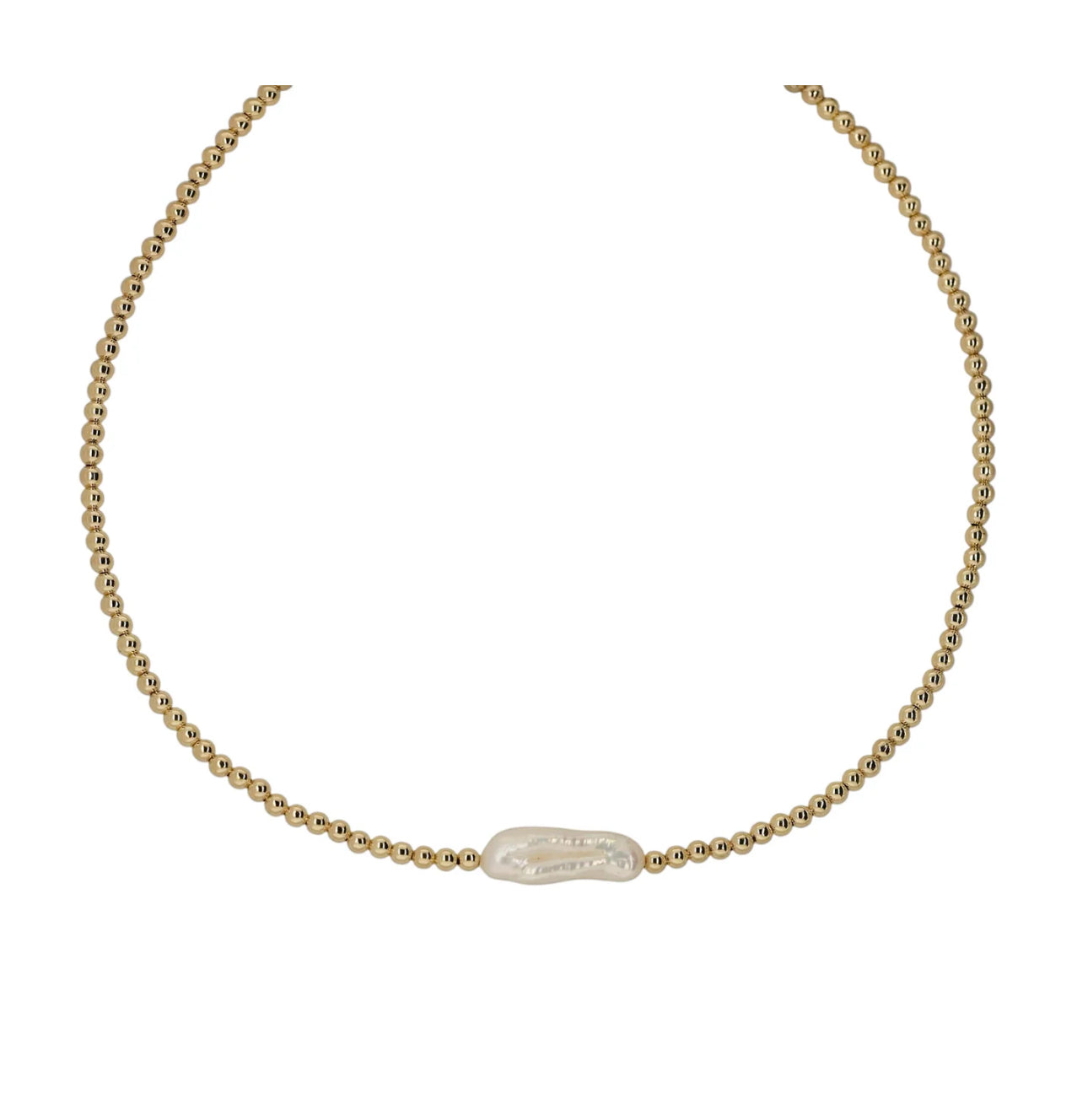 CHRISHELL | 14K GOLD-FILLED BEADS WITH PEARLS CHOKER