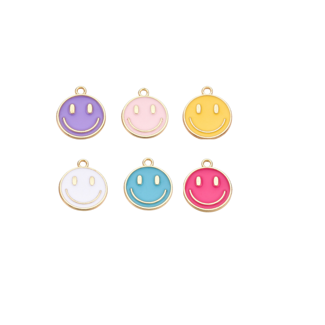 Gold Large Smiley Face Charms | Assorted
