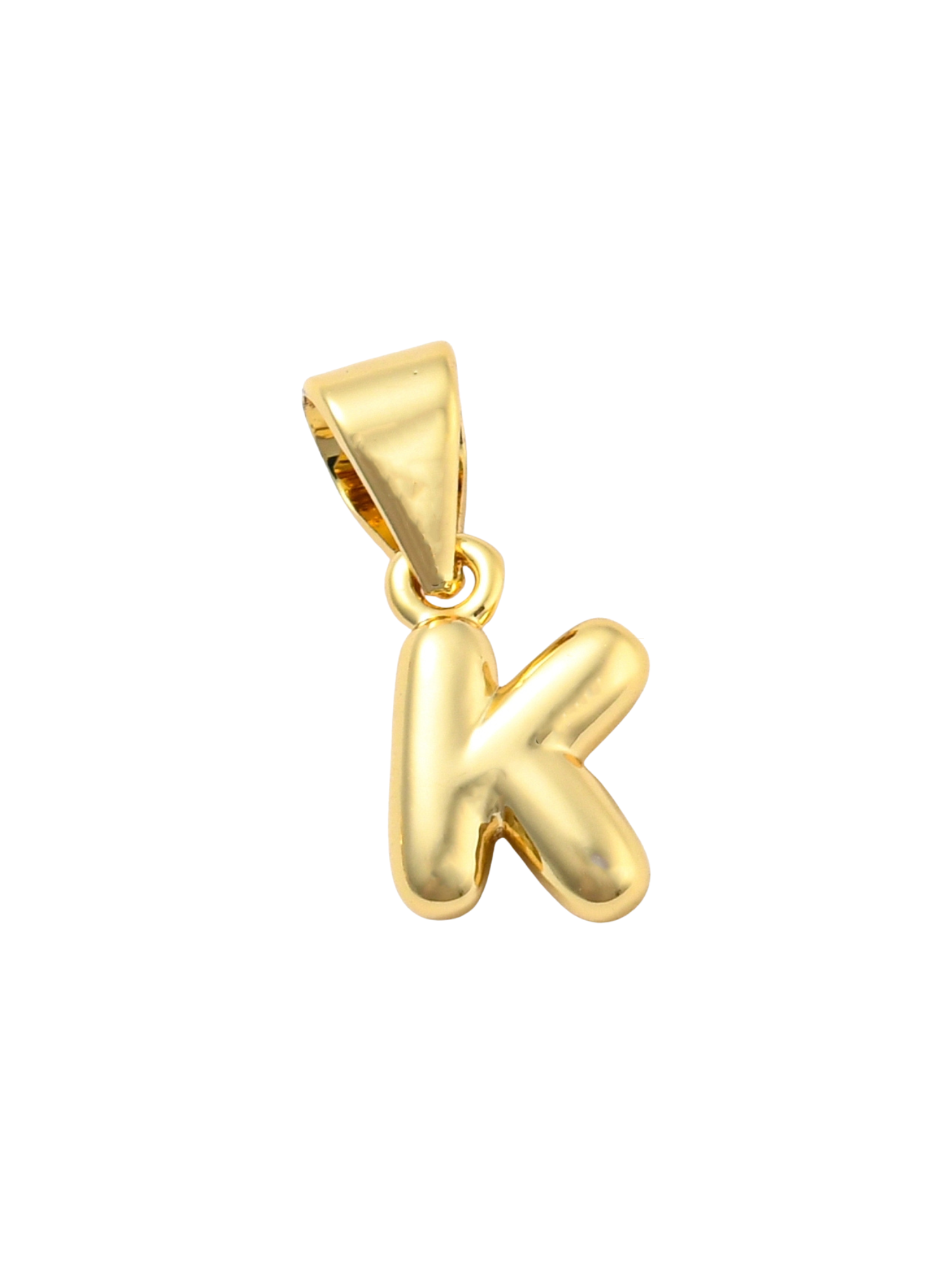 Gold Mini Bubble Initial Letter | Alphabet Charm | Letter K