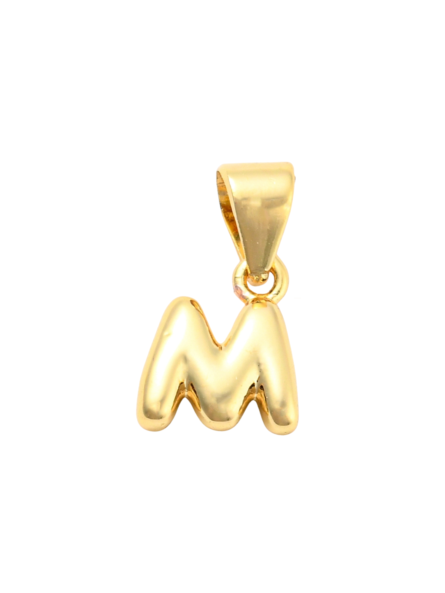 Gold Mini Bubble Initial Letter | Alphabet Charm | Letter M