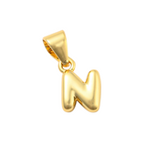 Gold Mini Bubble Initial Letter | Alphabet Charm | Letter N