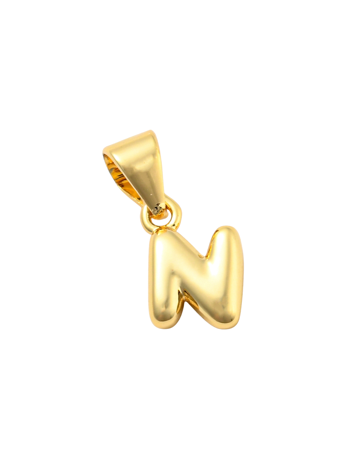 Gold Mini Bubble Initial Letter | Alphabet Charm | Letter N