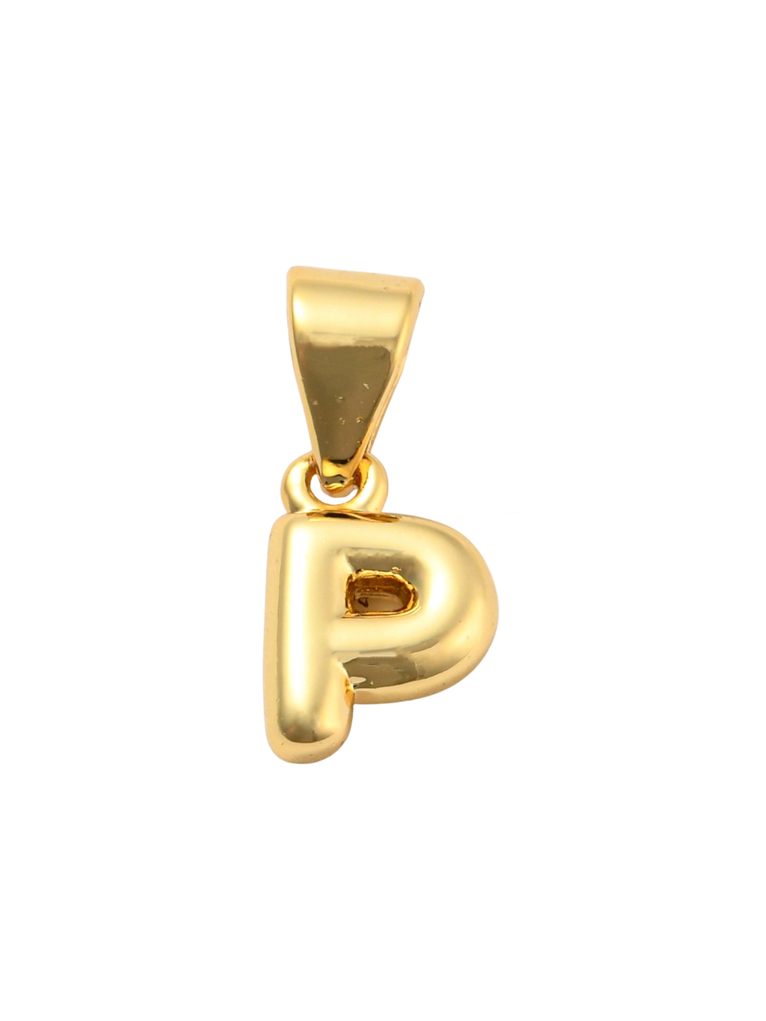 Gold Mini Bubble Initial Letter | Alphabet Charm | Letter P