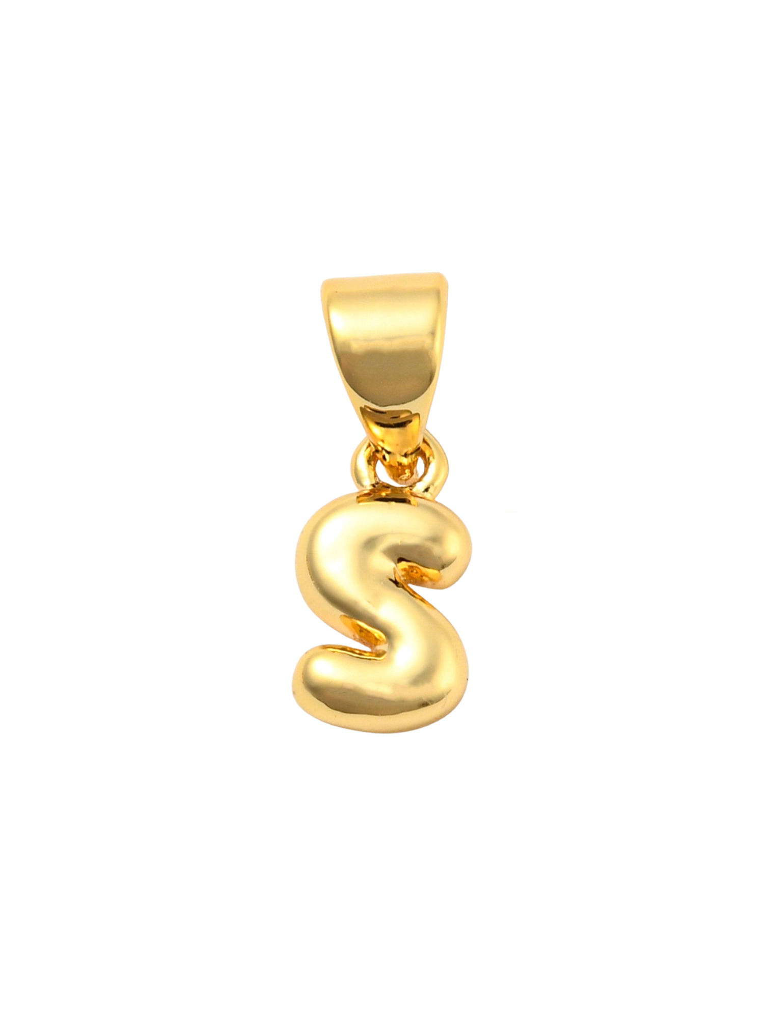 Gold Mini Bubble Initial Letter | Alphabet Charm | Letter S
