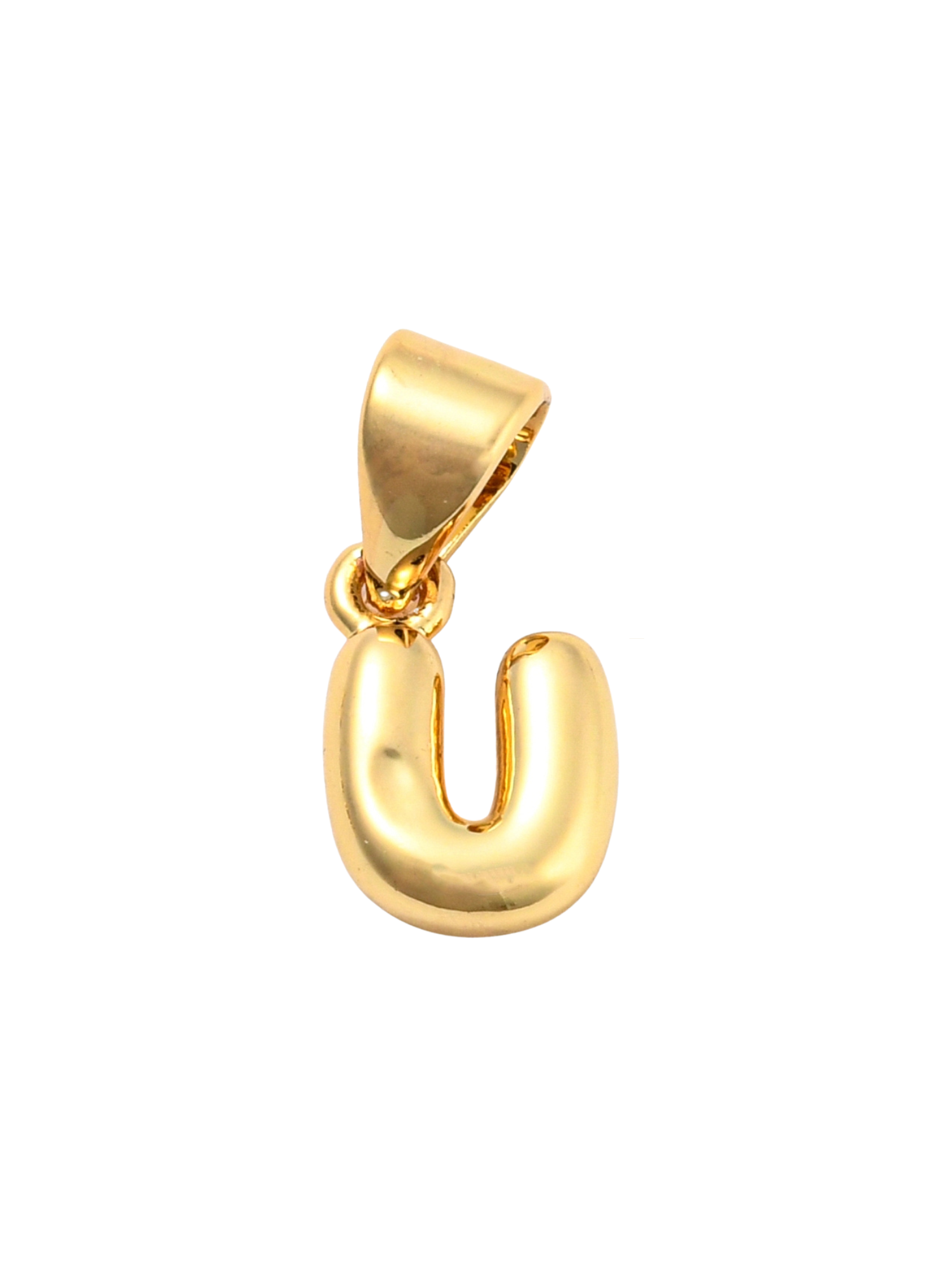Gold Mini Bubble Initial Letter | Alphabet Charm | Letter U
