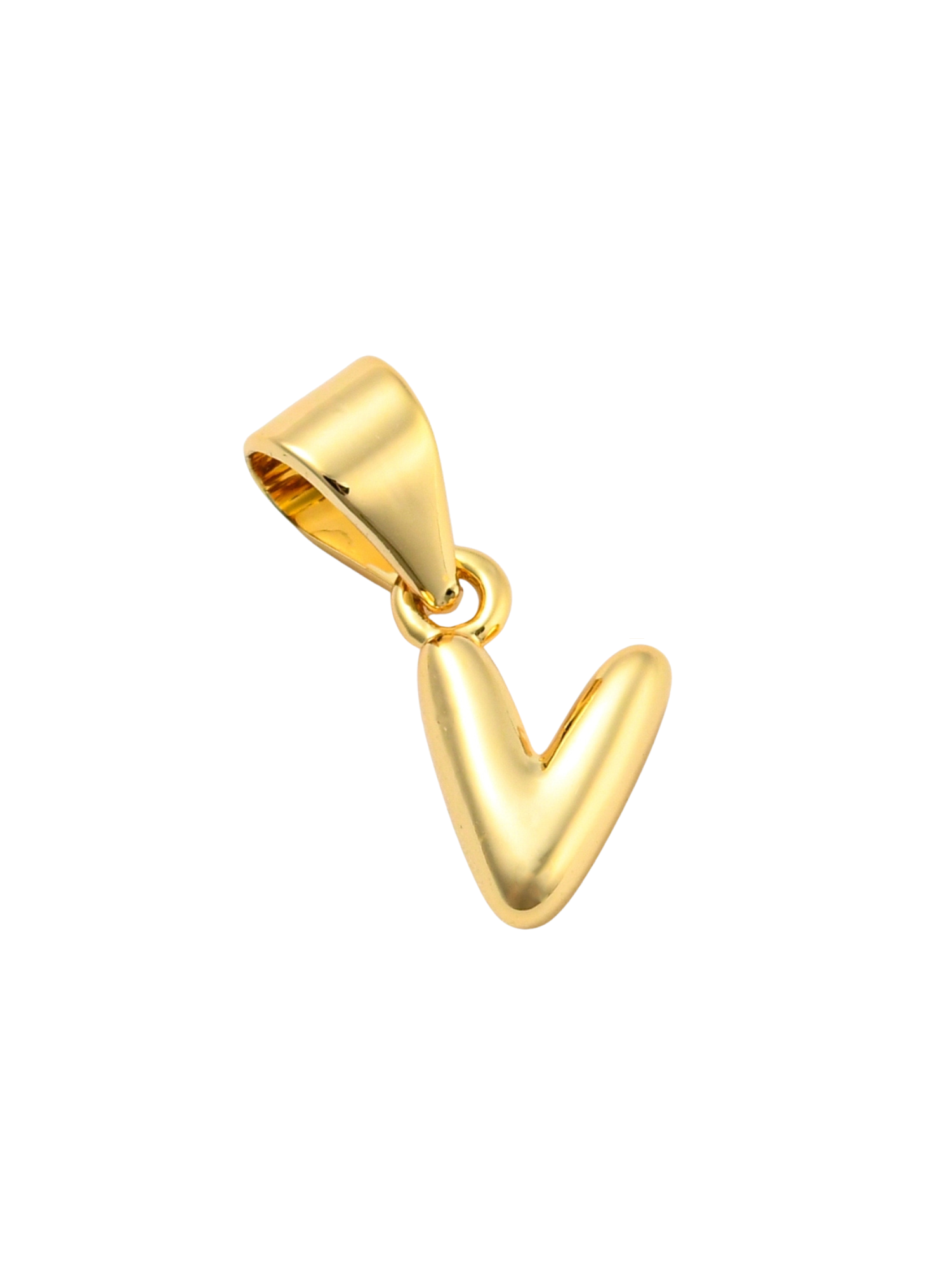 Gold Mini Bubble Initial Letter | Alphabet Charm | Letter V