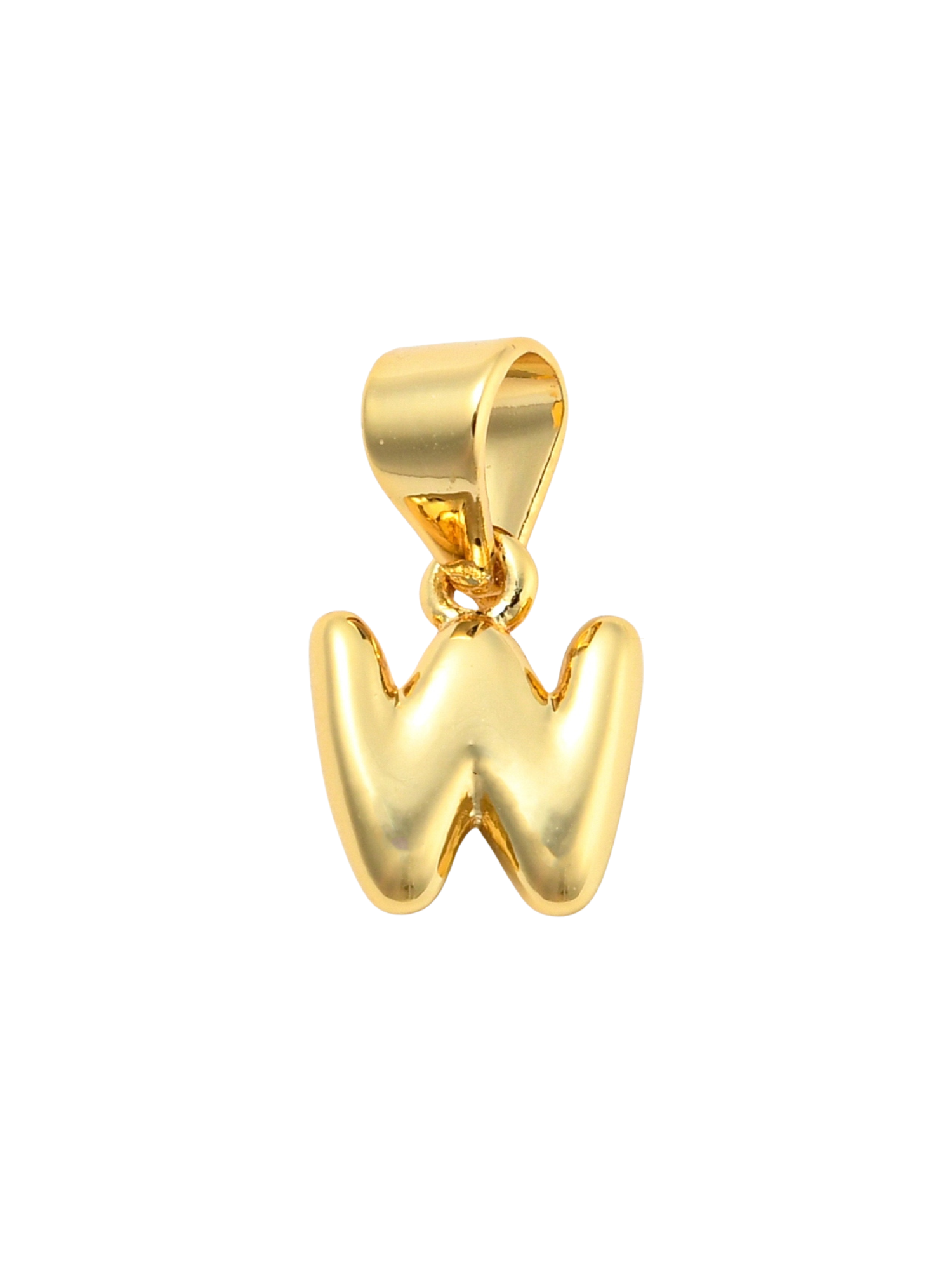 Gold Mini Bubble Initial Letter | Alphabet Charm | Letter W