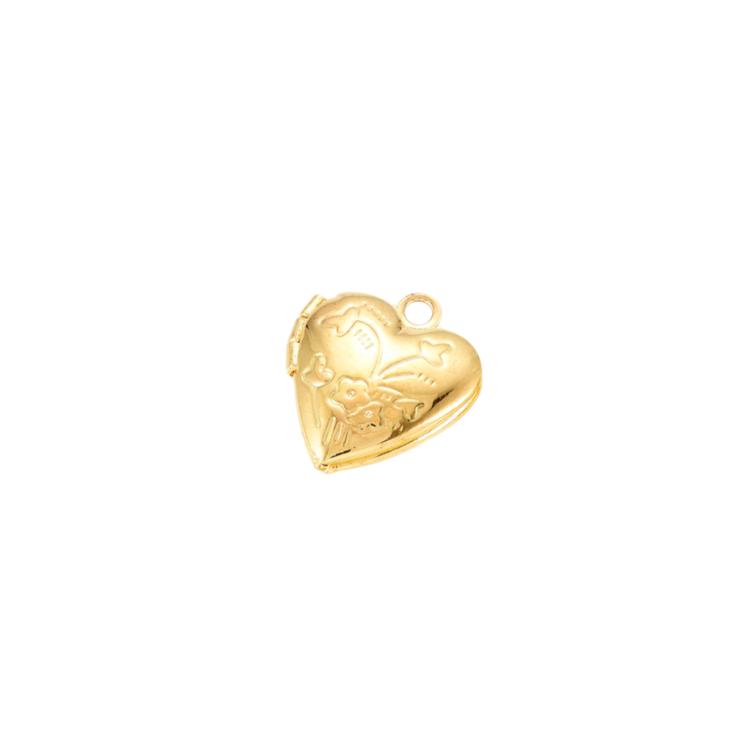 Gold Vintage Heart Locket Charm