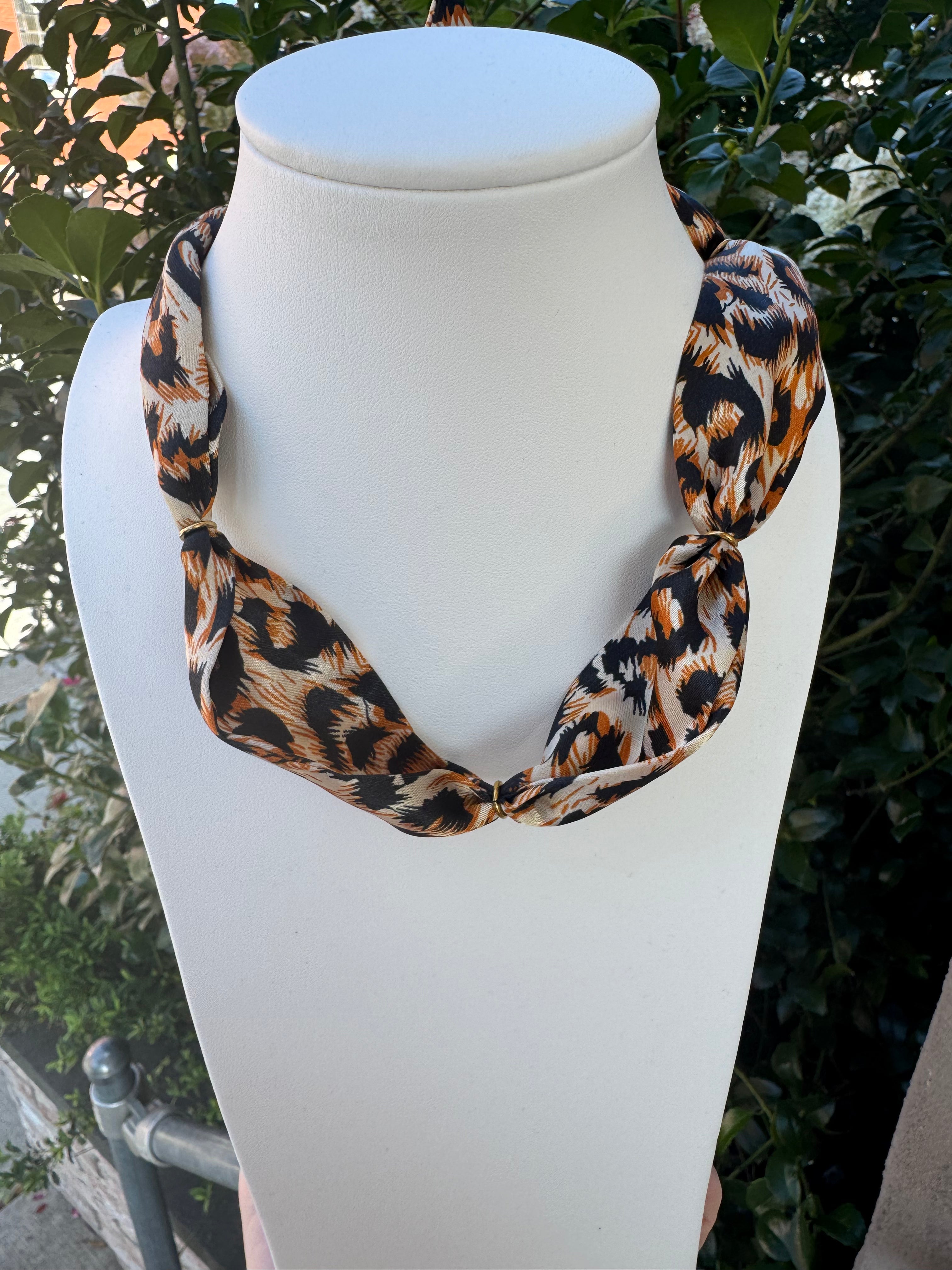 Cheetah Bubble Scarf Necklace