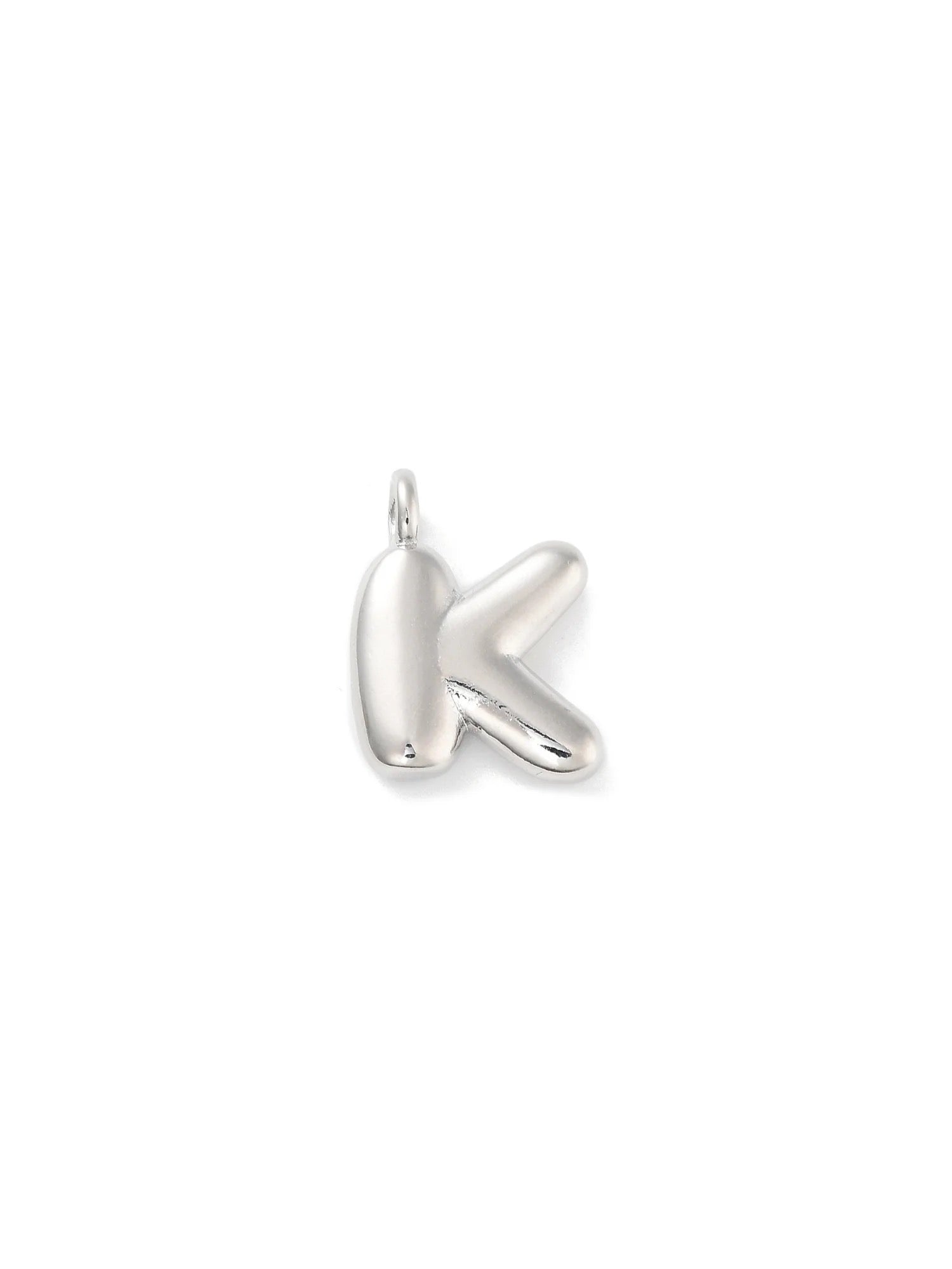 Silver Bubble Initial Letter | Alphabet Charm | Letter K