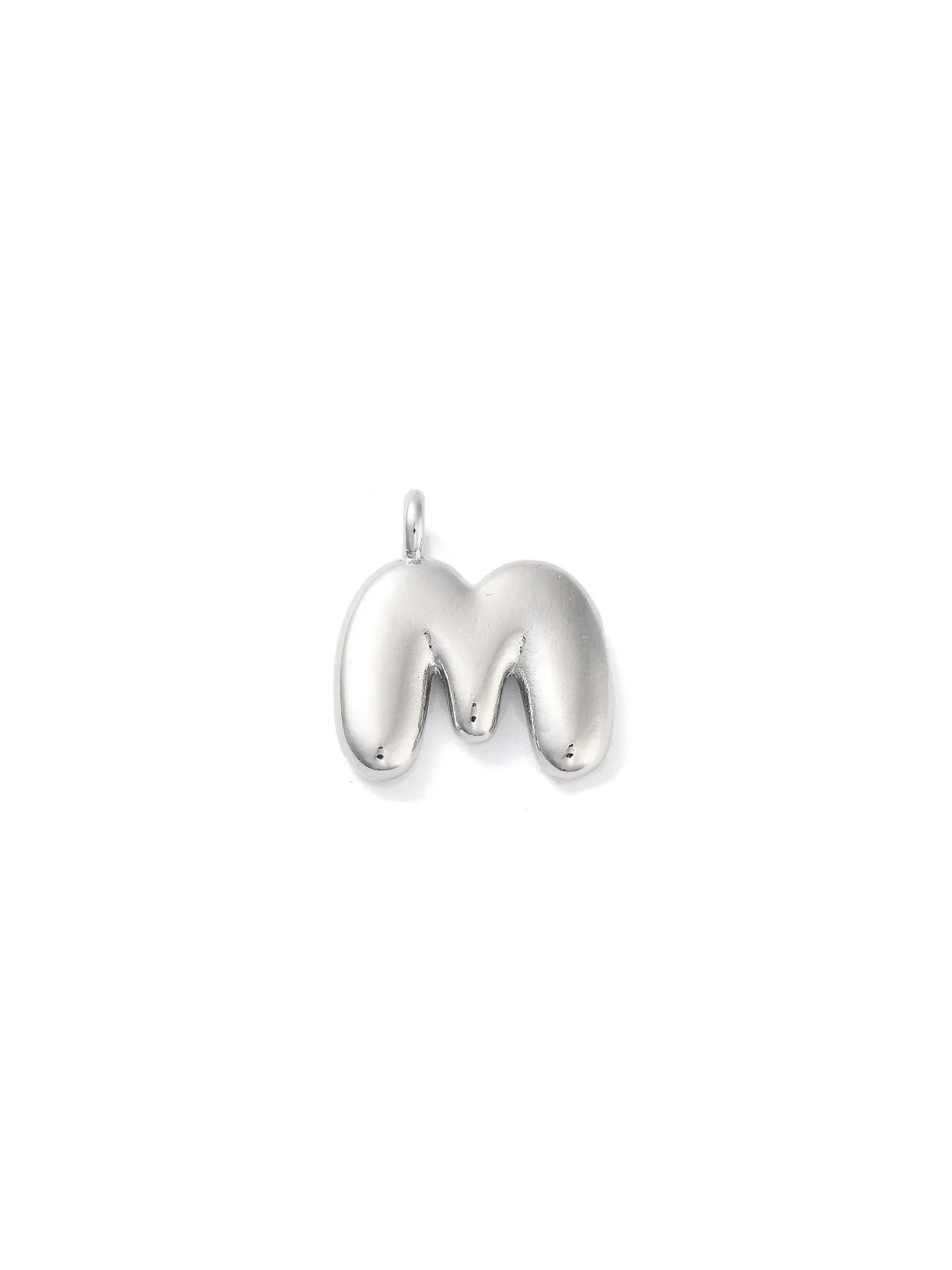 Silver Bubble Initial Letter | Alphabet Charm | Letter M