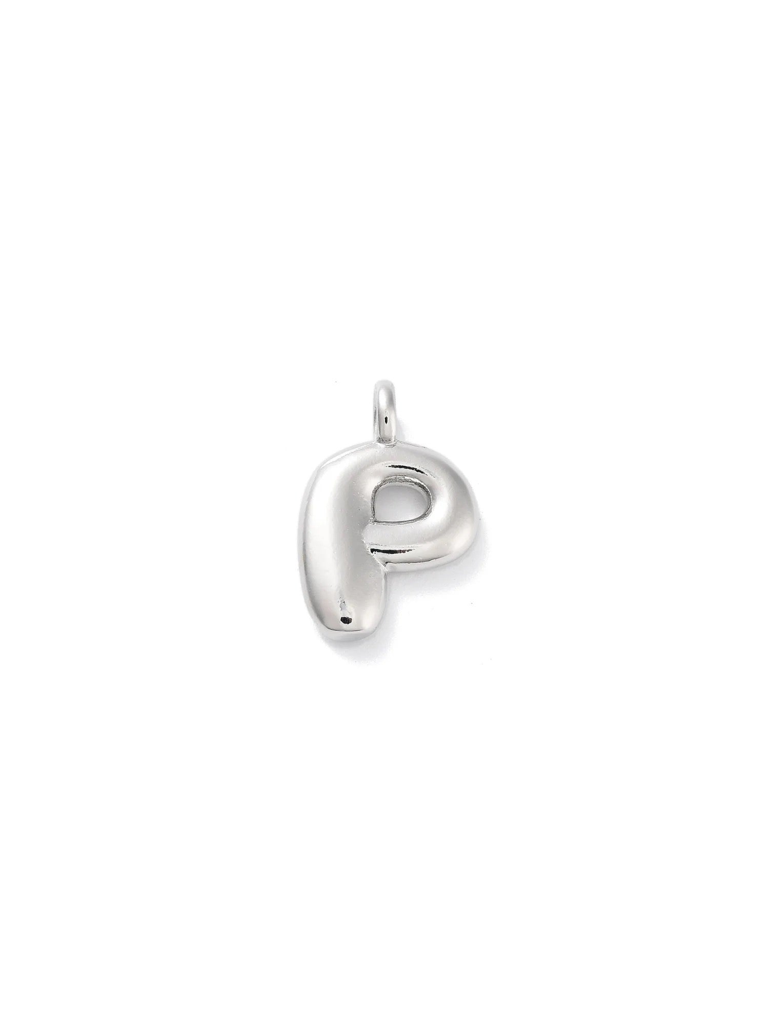 Silver Bubble Initial Letter | Alphabet Charm | Letter P