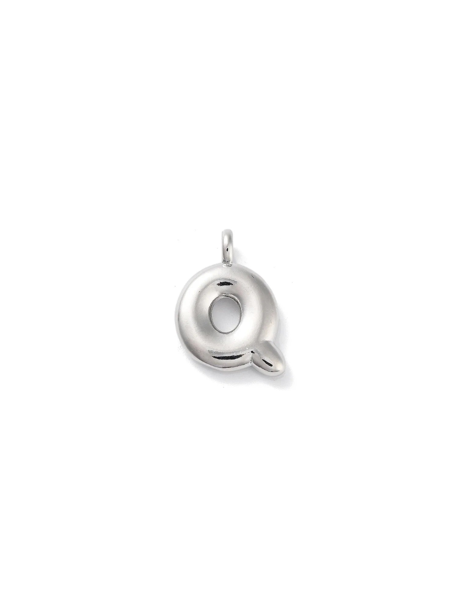 Silver Bubble Initial Letter | Alphabet Charm | Letter Q