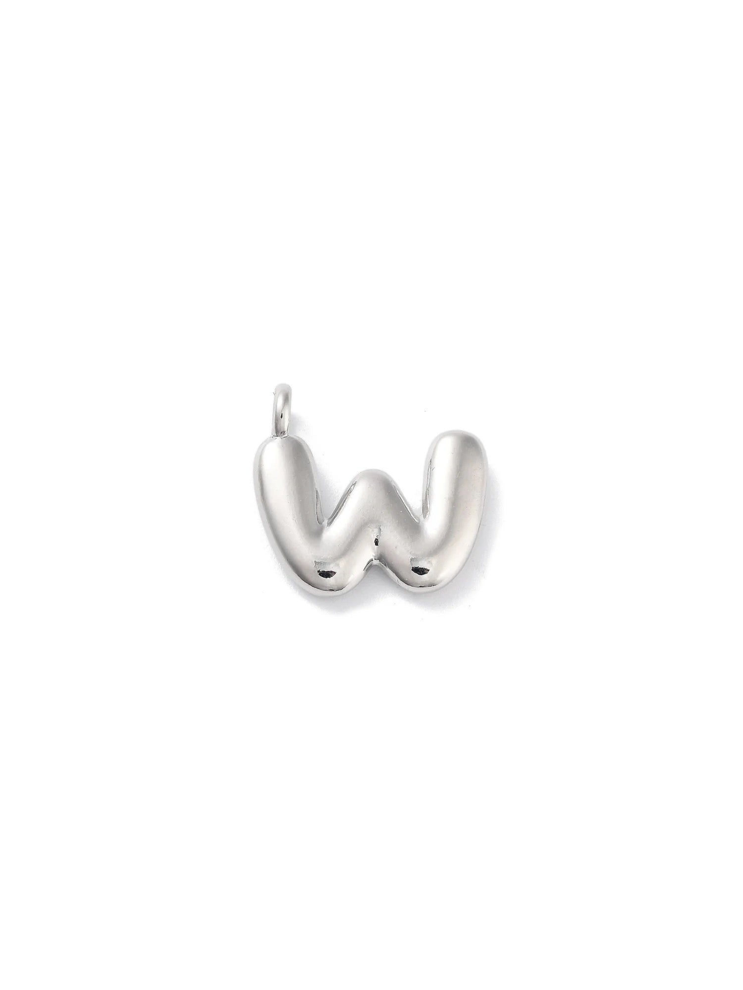 Silver Bubble Initial Letter | Alphabet Charm | Letter W